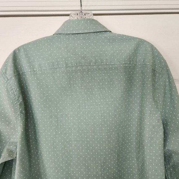 Bonobos Men's LG Tailored Fit Long Slv Button Front Shirt Polka Dot Mint Green - Picture 7 of 10